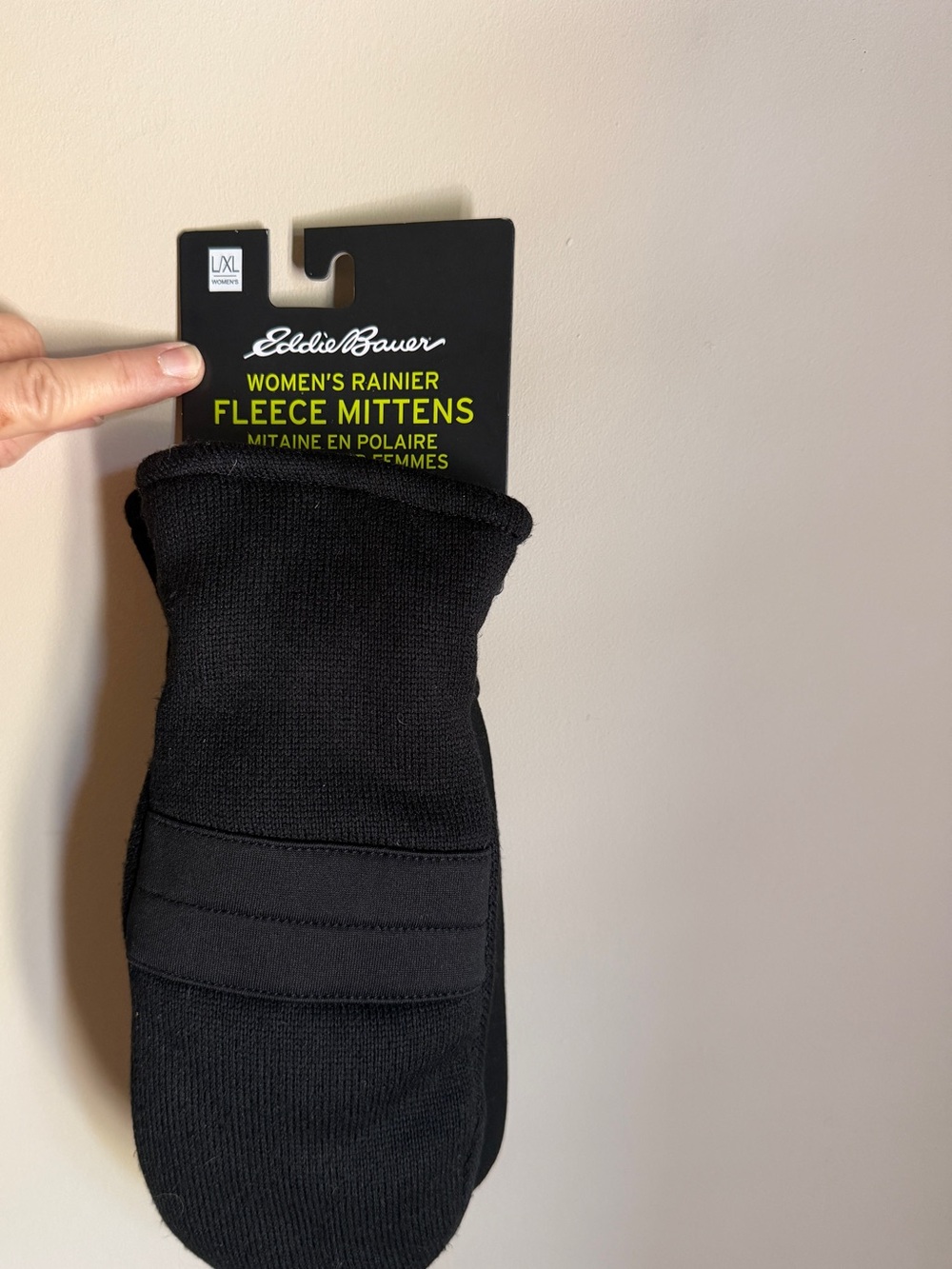 Eddie Bauer Black Women's Fleece Mittens Size L/XL